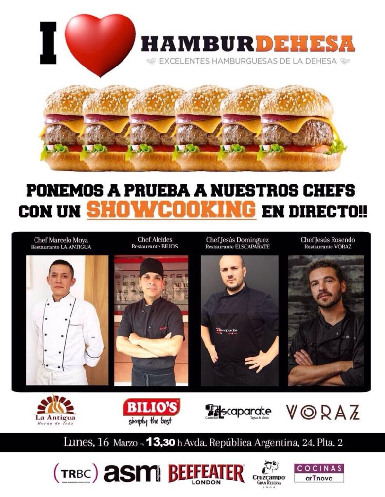 Showcooking en directo con cuatro cocineros