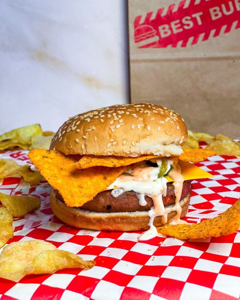 Burger elaborada con carne de vacuno de calidad